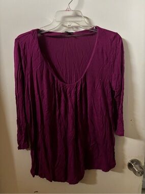 Women's Scoop Neck 1/2 Sleeve Top - Deep Plum